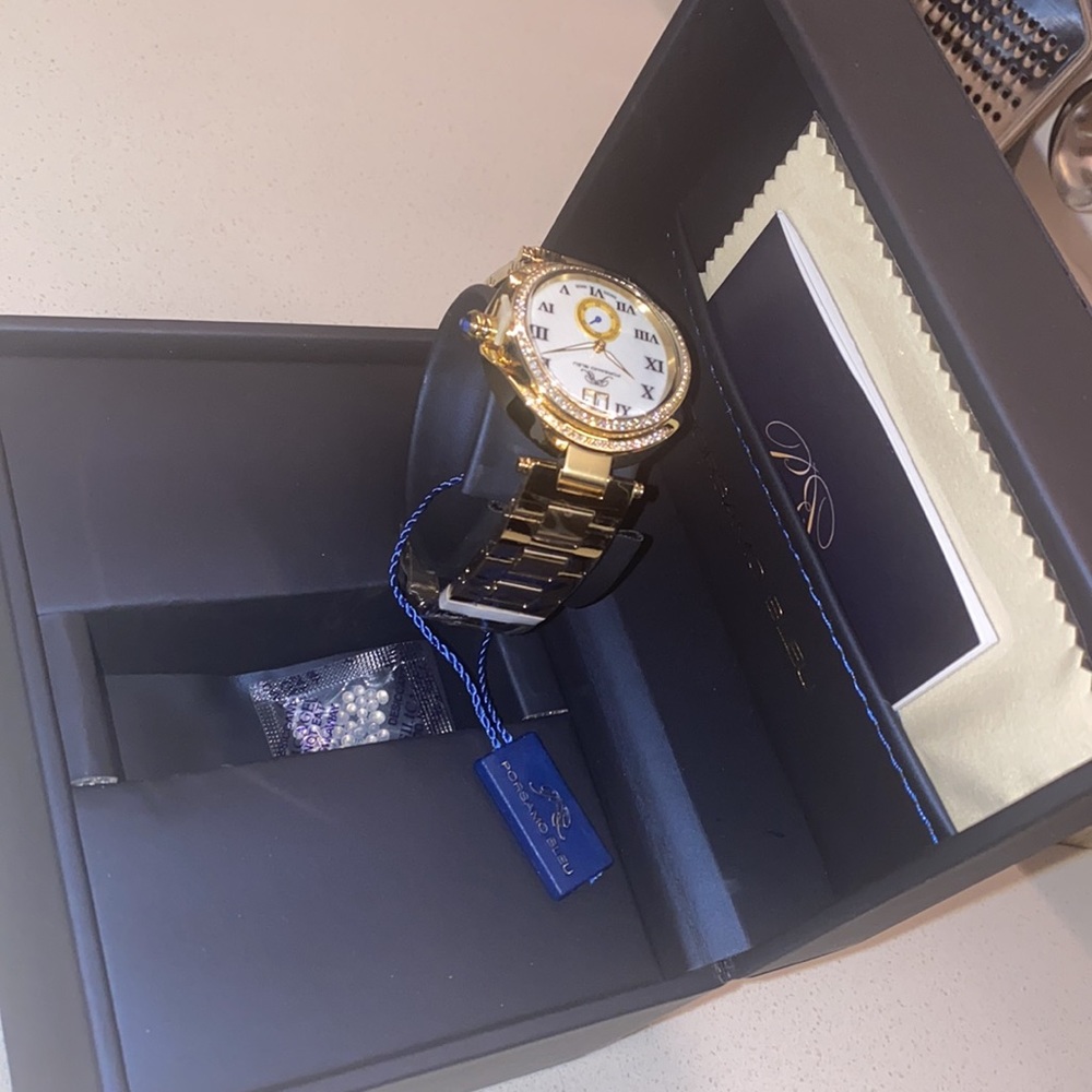 Women's South Sea Swarovski Crystal Bracelet Watch, 40mm PORSAMO BLEU - Picture 12 of 13